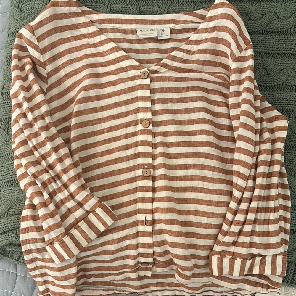 Rachel Zoe striped linen top